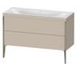 Duravit Waschtisch-Unterschrank c-bonded XViu 120x48cm, 2 Auszüge, ohne Hahnloch, champagner matt, Rahmen C, taupe matt