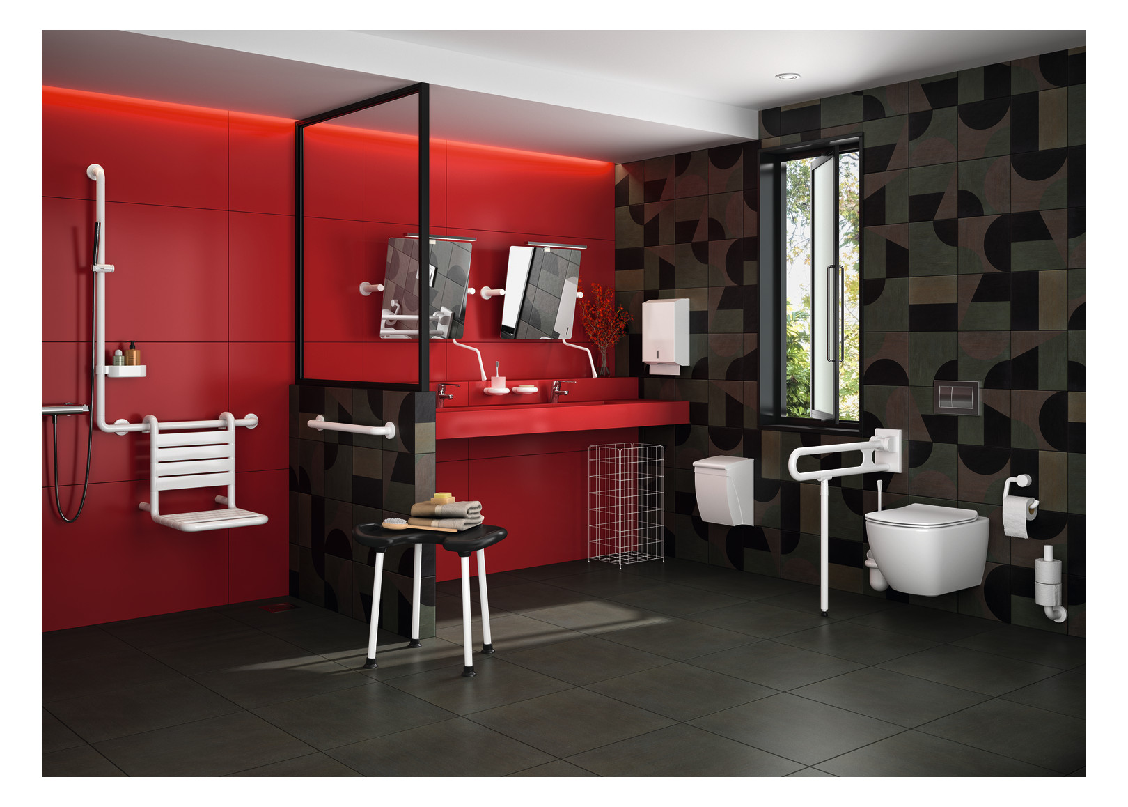 Normbau Papierrollenhalter Nylon Care 125 x 160 mm, weiß