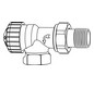 Heimeier Thermostat-Ventilunterteil V-exact II Rp 1/2 x R 1/2, Axial, stufenlose Voreinstellung, Rotguss vernickelt