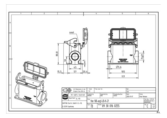 HART Han 16B-asg1-LB-K-21    09300160255 