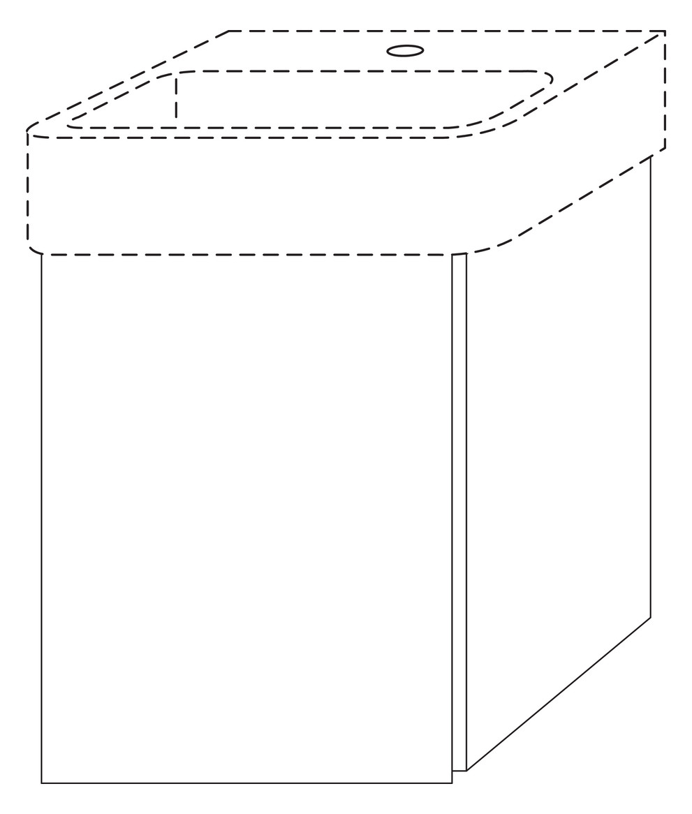 SA Waschtischunterbau Tür rechts 3way (SP820) 520x410x397 Black-Oak