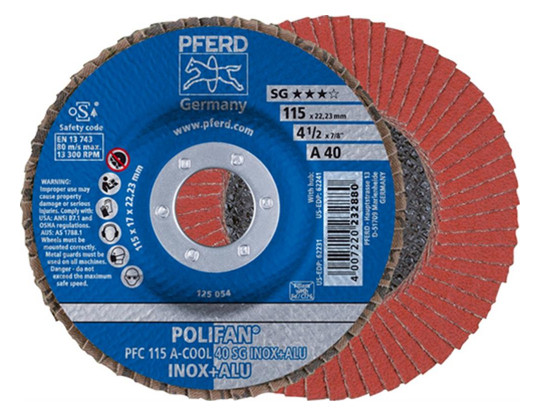 PFERD-POLIFAN-Fächerschleifscheibe, gewölbt SG...