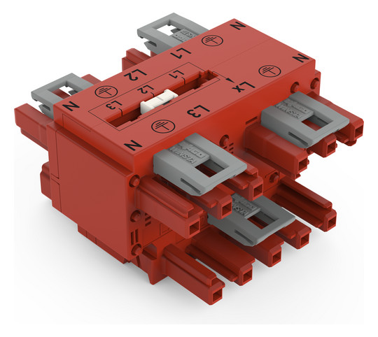 Drehstromverteiler PA Serie 770 5Eing 5p Polyamid (PA) 17Ausg 400V 25A IP20 hfr