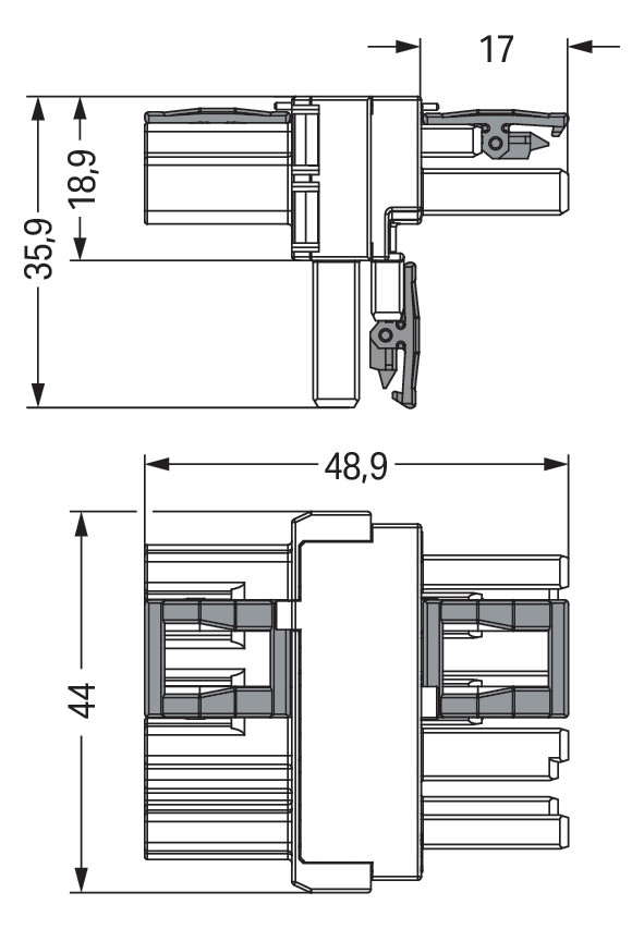 T-Verteiler PA Serie 770 4Eing 4p 8Ausg Polyamid (PA) 400V 25A IP20 hfr 85°C