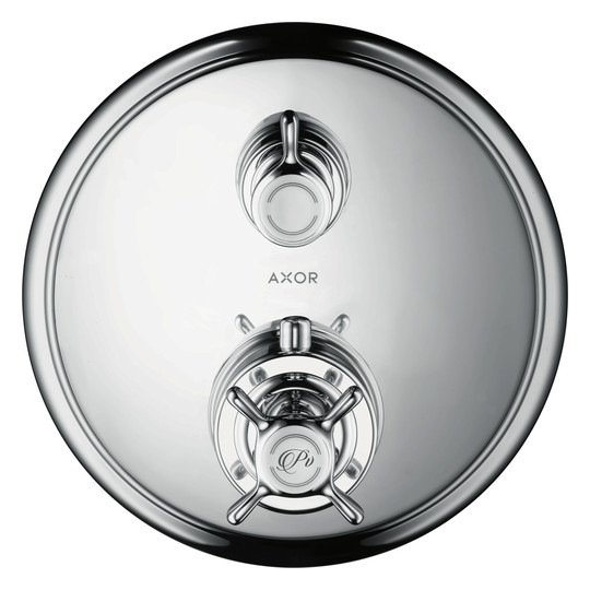 hansgrohe Fertigmontageset Axor Montreux UP-Thermostat, mit Ab- und Umstellventil, Kreuzgriff, chrom