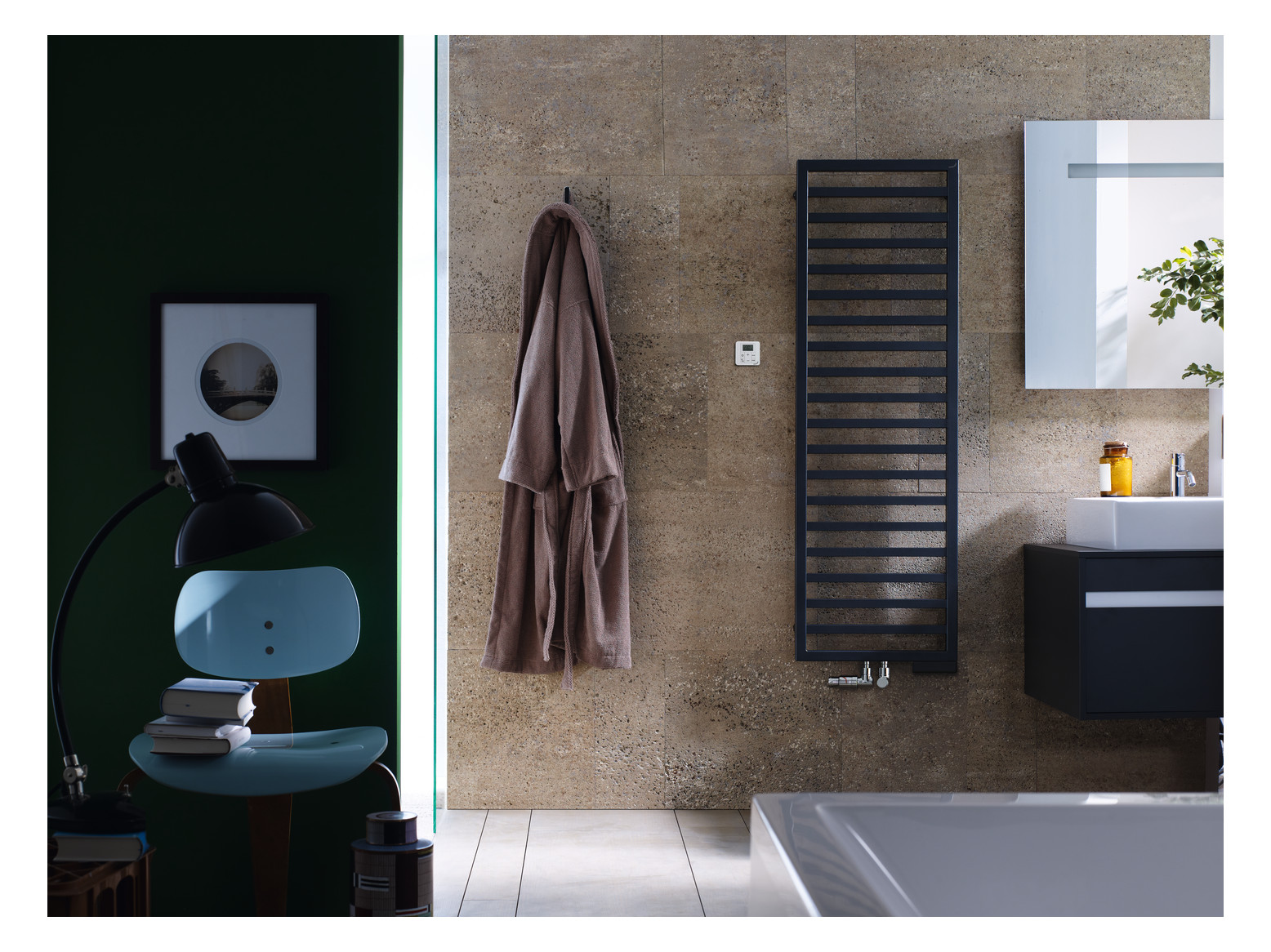 Zehnder Design-Heizkörper quaro QAM-180-045/GD, 1835 x 450 mm, Light jeans