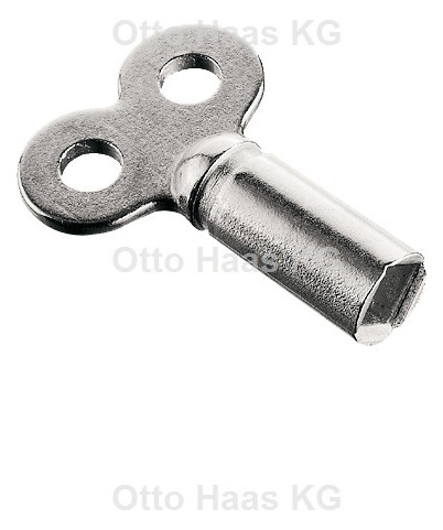 HAAS Heizkörper-Entlüftungsschlüssel verzinkt, lange Ausführung, Gesamt: 34 mm, Schaft 20 mm, Einstecktiefe: 10 mm