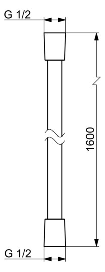 HANSA Brauseschlauch HANSAJET 1600 mm, G 1/2, chrom