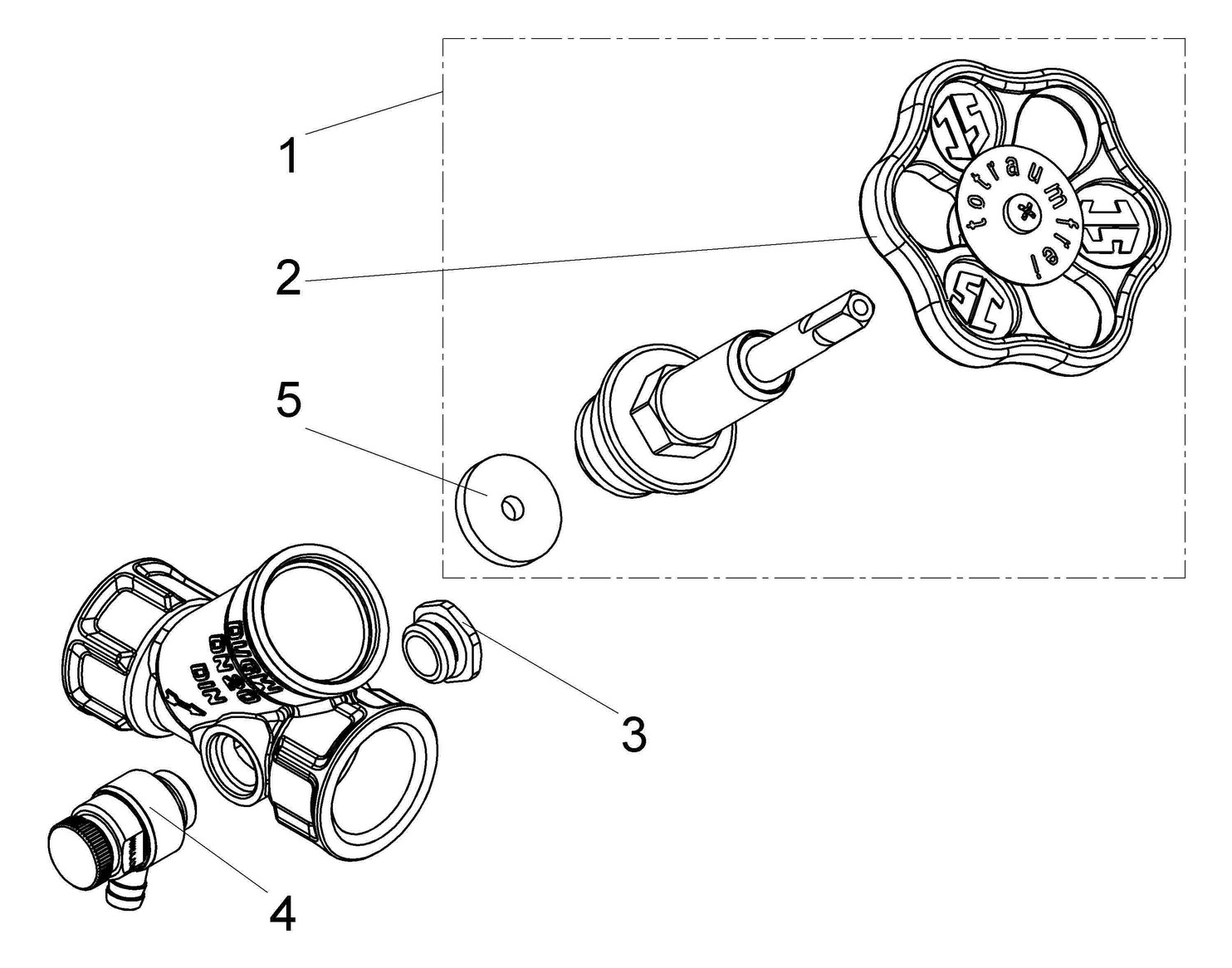 Schlösser Freistromventil 1510 DN 20, Rp 3/4, mit Entleerung, steigende Spindel