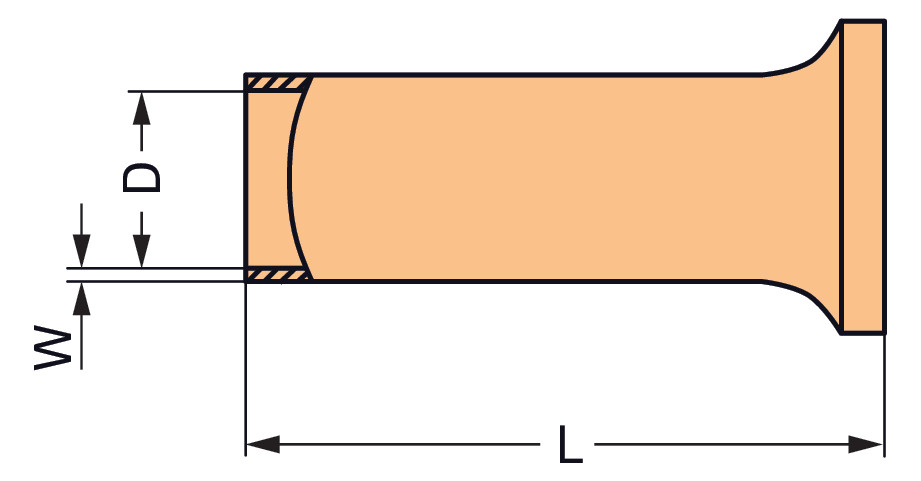 Aderendhülse 1qmm Serie 216 10mm Cu verzinnt Aderendhülse 1qmm Serie 216 10mm Cu verzinnt