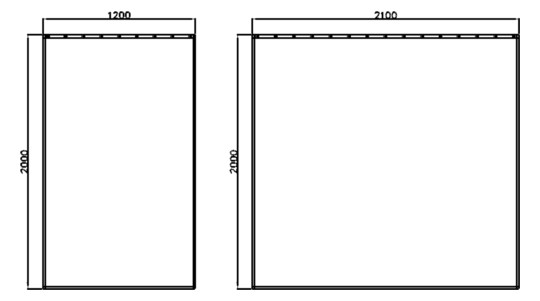NB Duschvorhang 0787610 zweiteilig 1200/2100x2000 Weiß m.Diagonalstreifen