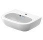 Duravit Handwaschbecken D-Code 45x34cm, mit Hahnloch, Überlauf, Hahnlochbank, weiß