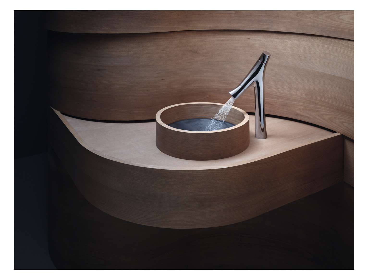 hansgrohe Waschtisch-Zweigriff-Armatur 170 Axor Starck Organic Ausladung 116mm, unverschließbare Ablaufgarnitur, chrom