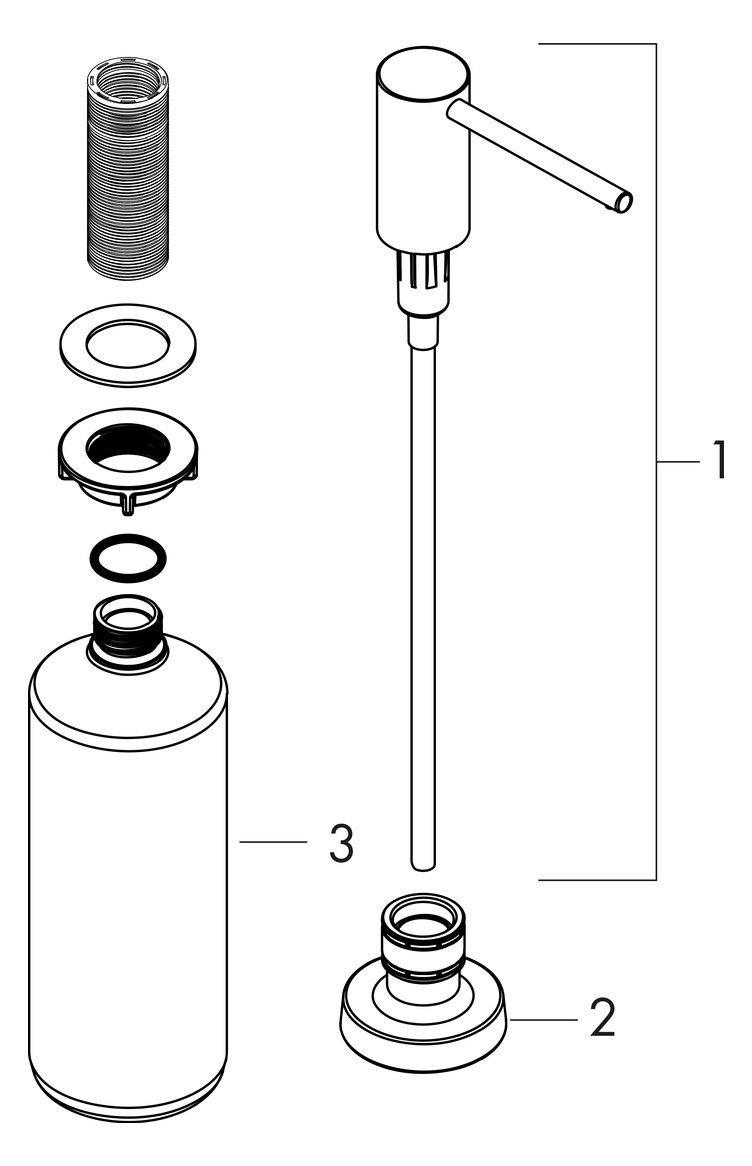 hansgrohe Spülmittelspender A51 Einbauversion, edelstahl-optik