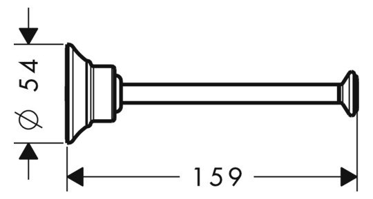 hansgrohe Papierrollenhalter Axor Montreux 159mm, ohne Deckel, Metall, Wandmontage, Edelstahl Finish