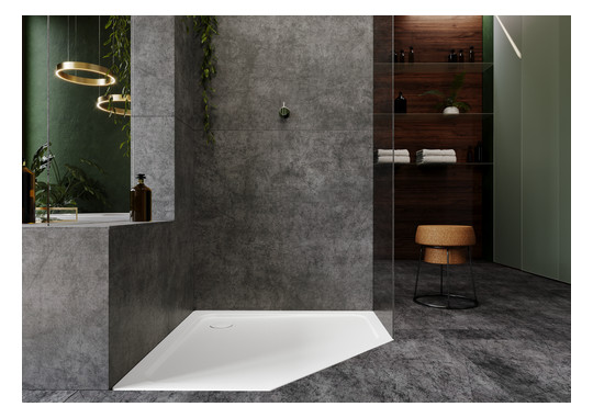 Kaldewei Duschwanne CORNEZZA 671-2 90x90x6,5cm, mit Träger, Antislip, schwarz