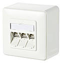 Anschlussdose Cat6A AP 3xRJ45 IDC rws Kanaleinb AP-Mont Schneidklemme IDC
