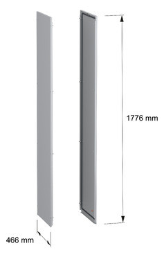 Seitenwand ST 500mm RAL7035 pulverbesch