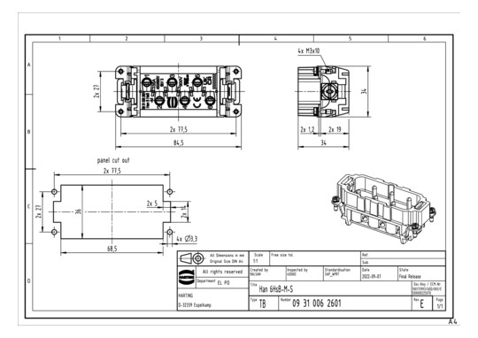 HART Stifteinsatz HAN 6      09310062601 