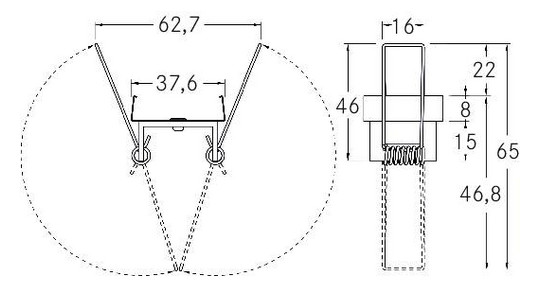 Befestigungsset si Alu L62,7mm B37,6mm H45mm