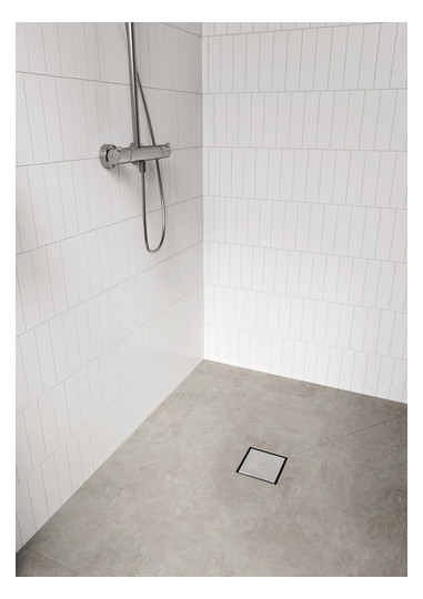 hansgrohe RainDrain Spot Boden-Punktablauf Komplettset, 150x150mm, rückseitig befliesbar, Edelstahl