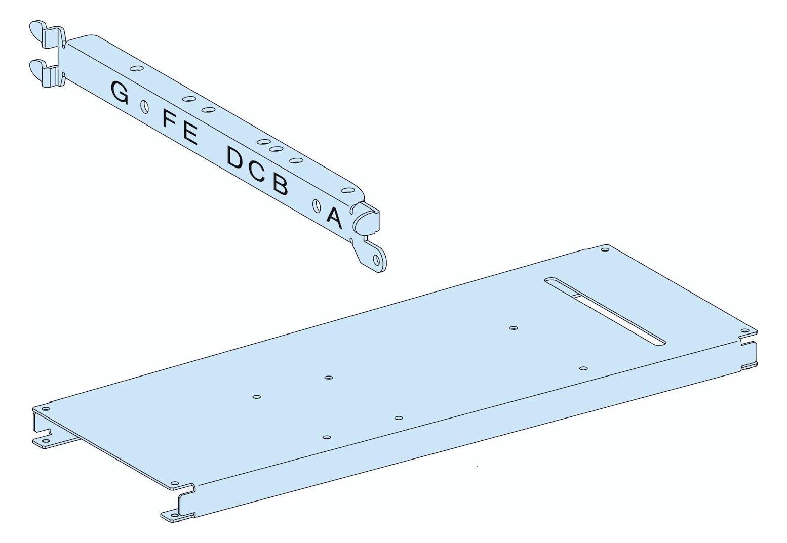 Montageplatte Verteiler ST pulverbesch 30x650mm
