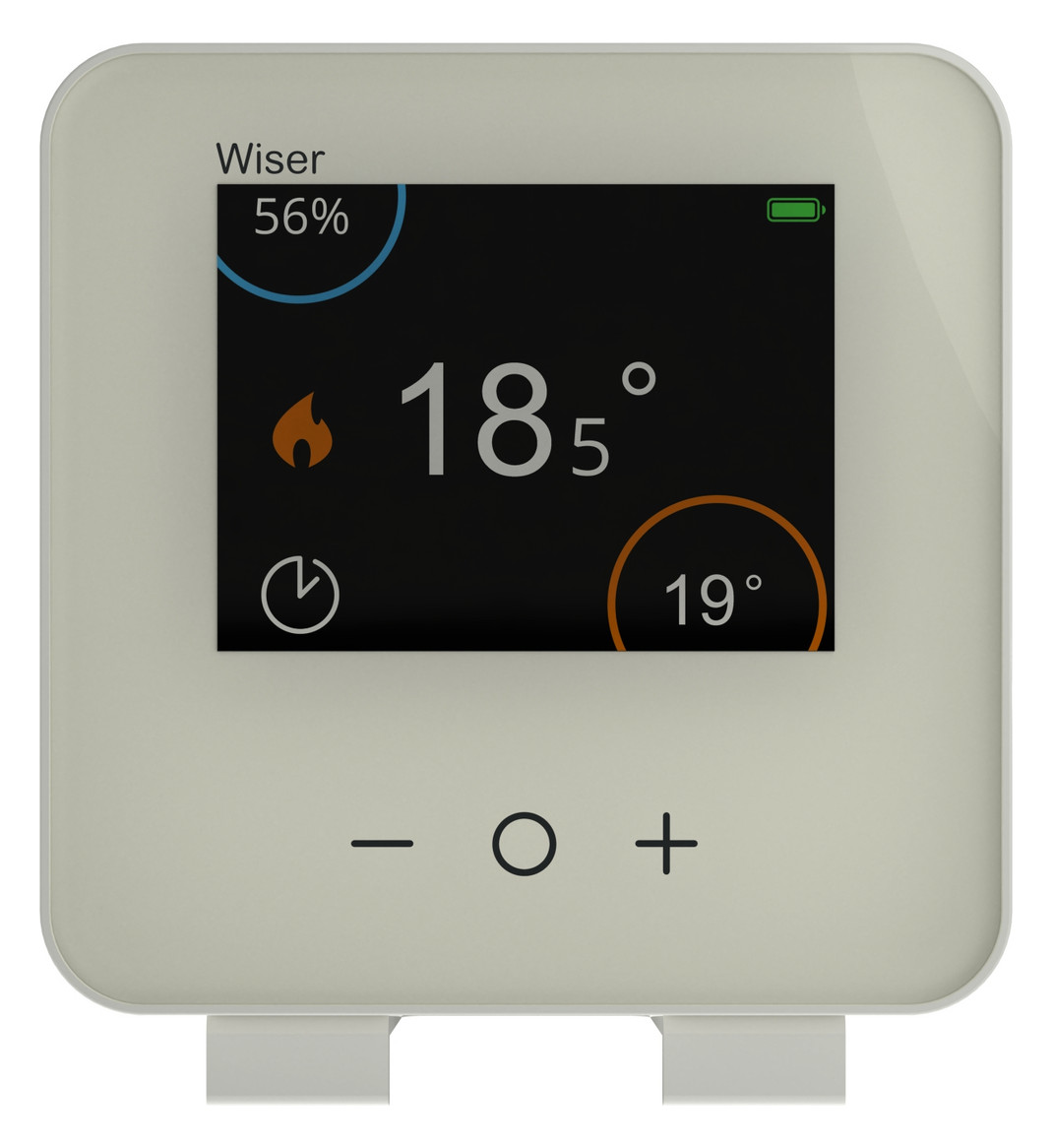 Raumtemperaturregler AP Wiser Funkb ws glz Basis+m.Geh Mit Vor-Ort Bedienung