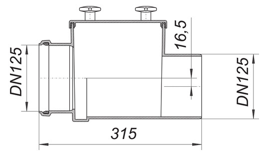 Dallmer Reinigungsrohr Stausafe R DN 125