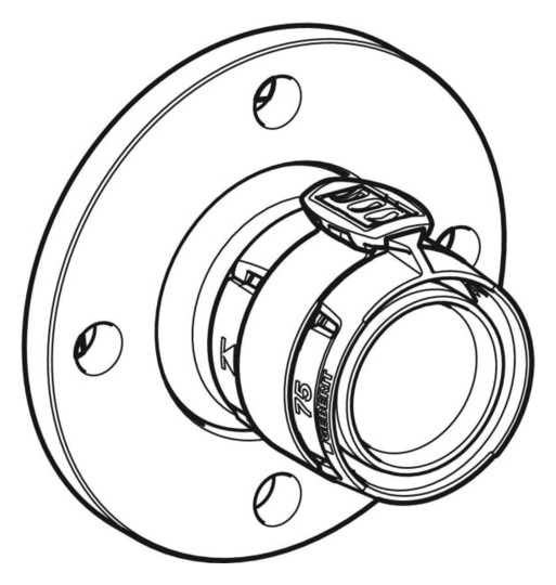 Geberit Flansch FlowFit Ø 75 mm, PN 6, mit Presseinheit
