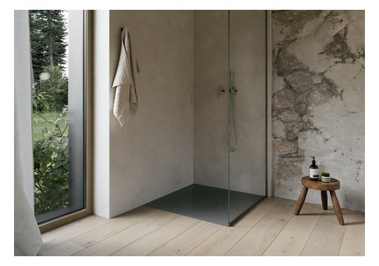 Bette Duschfliese Antirutsch Pro BetteAir 1000 x 1000 mm, smoke, Rechteck, glasierter Titan-Stahl