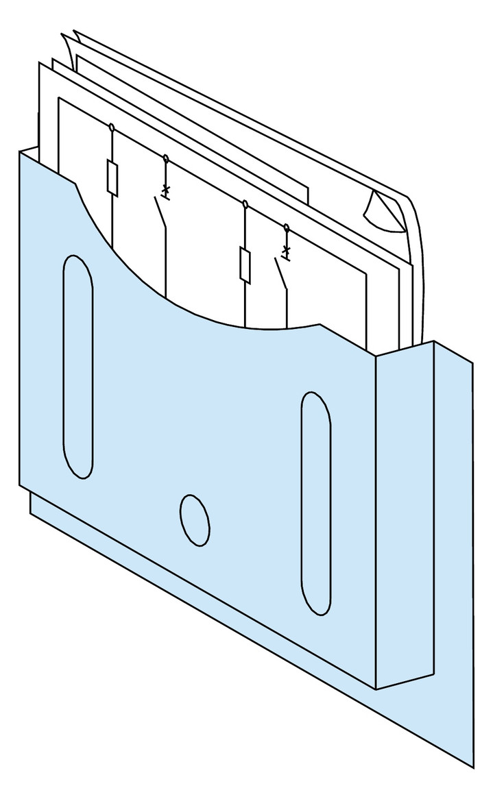 Schaltplanhalter Kst 650mm transp selbstkleb Befestigung selbstklebend