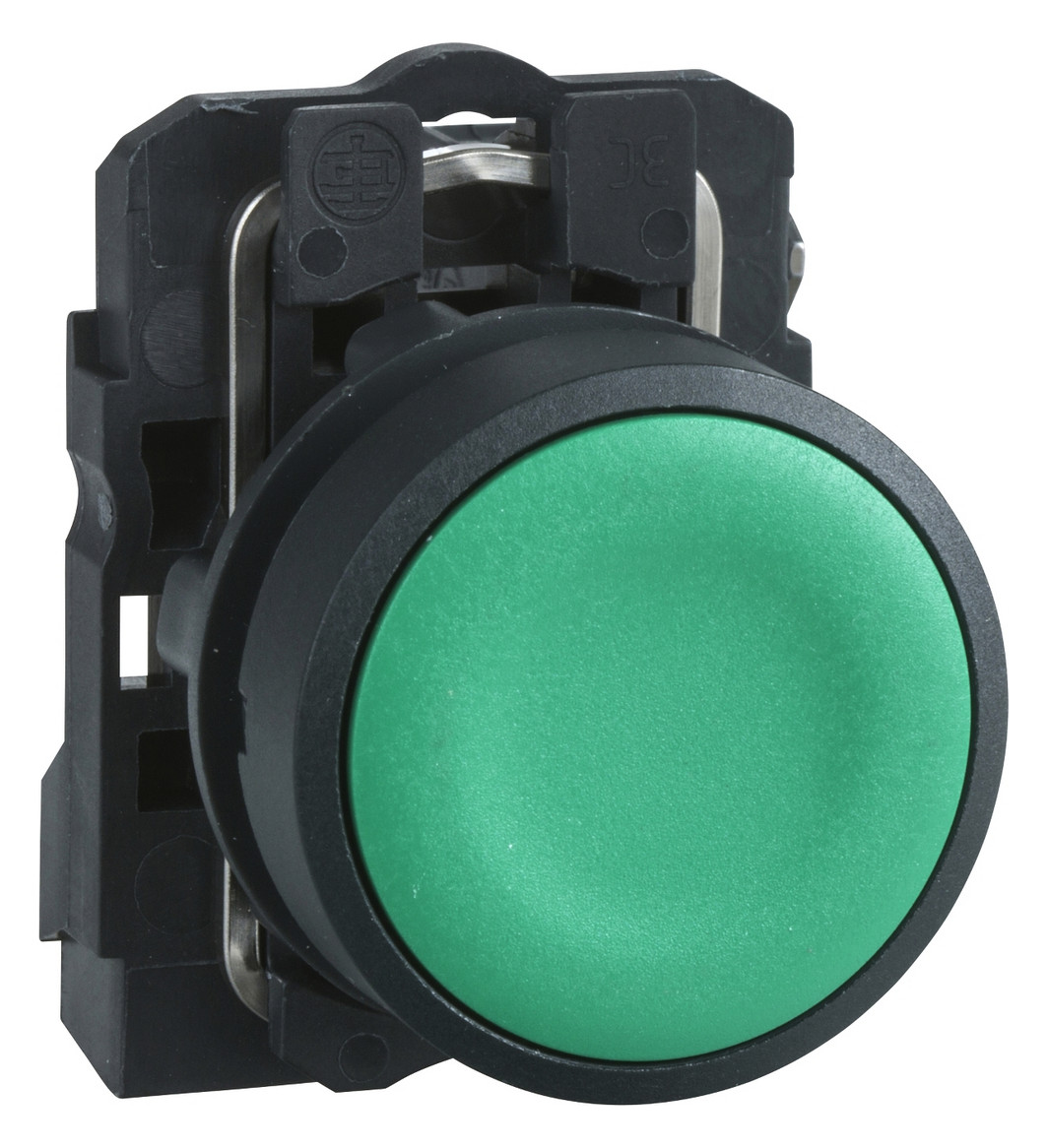 Drucktaster 1f gn rnd Ø22,5mm IP66 fl Tastend