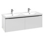 V&B Waschtisch-Unterschrank Subway 3.0 127,2x42,9x47,8cm, mit LED/Griff Volcano black, pure white