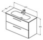 Ideal-Standard Möbelwaschtisch-Paket i.life A 104x46x64,5cm, 1 Hahnloch, Griff schwarz matt, greige matt