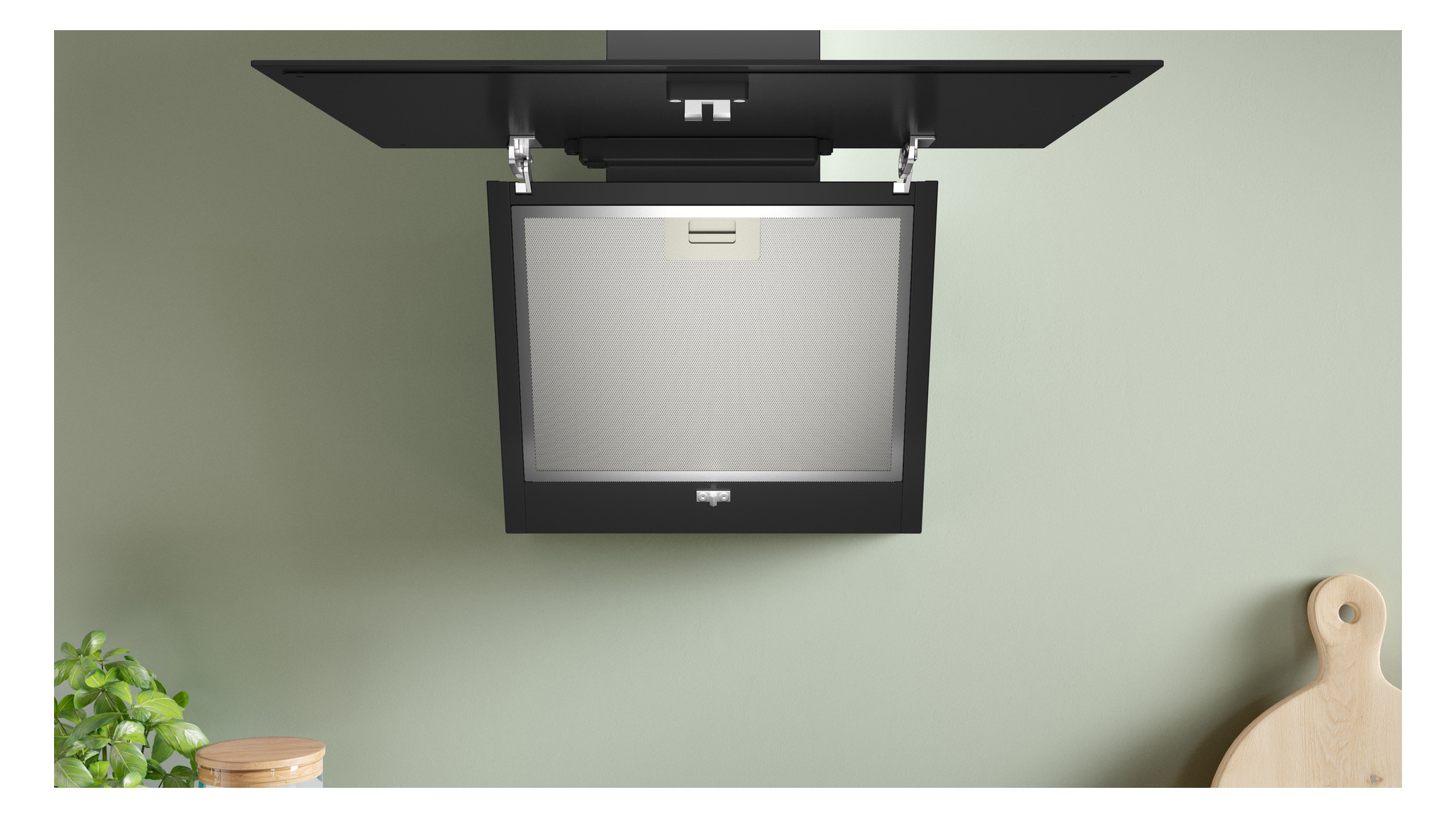 Wandesse 590mm sw A 60dB 430cbm/h Ø150mm LED 3st Uml T325mm