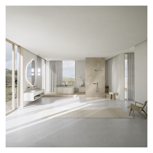 Bette Duschfliese BetteAir 1000 x 900 mm, jasmin, Rechteck, glasierter Titan-Stahl