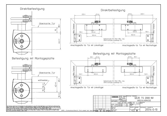 GEZE Gestänge si TS4000/TS2000 K  102421 