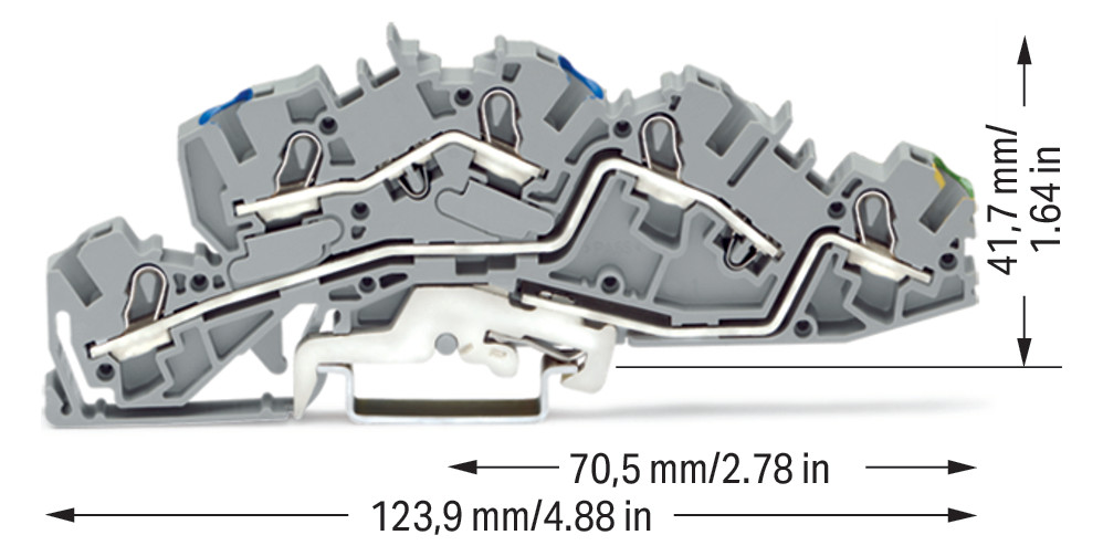 Installationsklemme 36A Serie 2005 gr 0,5-6qmm 3pot APL_erf. Federzugans