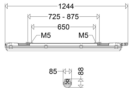SCHUCH Wannenleuchte Luxano2 16712LG2 FC 