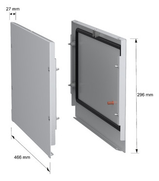 Seitenwand ST 500mm RAL7035 pulverbesch