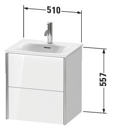 Duravit Waschtisch-Unterschrank XViu 51x42x55,7cm, 2 Schubkästen, champagner matt, Eiche terra