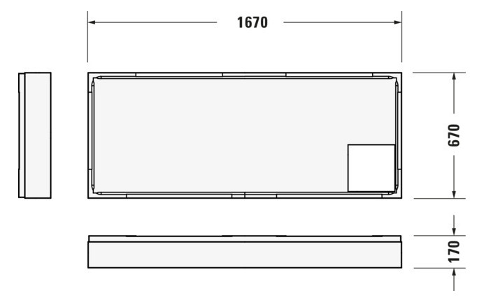 Duravit Rechteck-Duschwanne D-Code 170 x 70 x 8,5 cm, Antislip, weiß