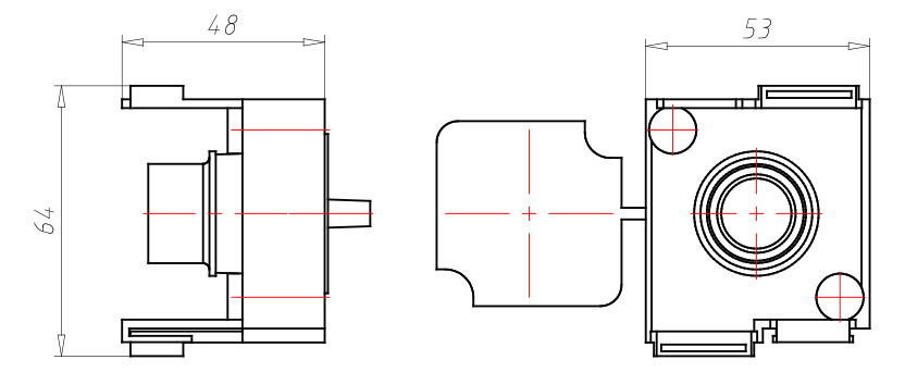 Leitungsauslass Rohr beton Ø20mm 2f 53x64mm