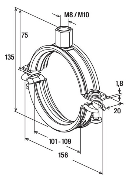 Bild Universalrohrschelle FRS-L 101-110 fisch er - fischer-3