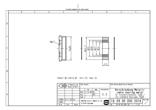 HART Verschraubung Pg36      09000005018 