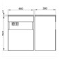 KEUCO Waschtisch-Unterschrank Stageline 46x62,5x38cm, mit Elektrik, links, Dekor Vulkanit, Glas Vulkanit satiniert