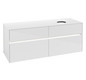 V&B Waschtischunterschrank Collaro 140x54,8x50cm, Waschtisch rechts, LED-Beleuchtung 10,4W, glossy white