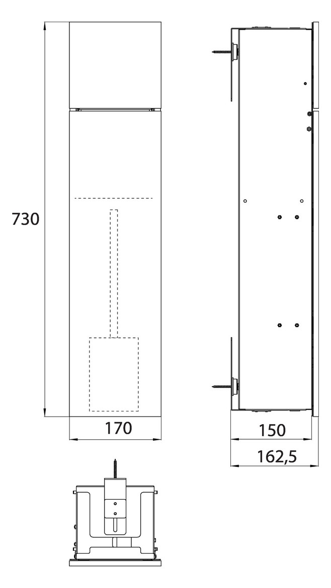 EMCO Unterputz-WC-Modul Asis pure 170x730mm, Türanschlag links, mit Fächern, weiss matt
