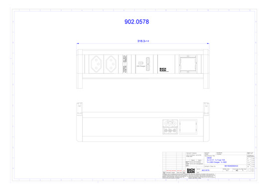 Bachmann DESK 2xCH 1xUSB        902.0578 