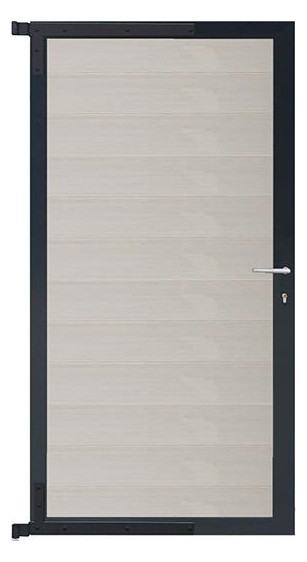 Bild ELSKOP-Tor-Komplettset 90 x 173 cm, Rahm en anthrazit Füllung beige - n.a.-0